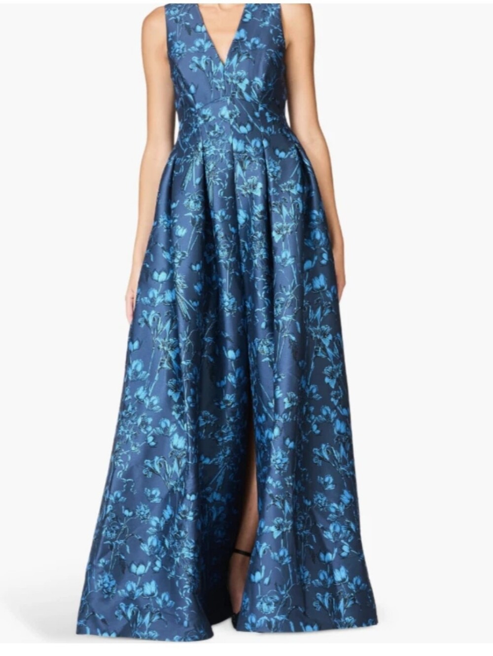 Sachin & Babi Brooke Floral Empire Waist Mikado Gown .
